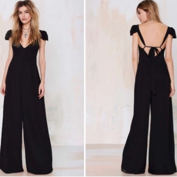 Nasty Gal Pants - NastyGal Wideleg Chiffon Jumpsuit exclusive Lilac color SZ M!